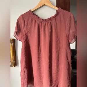 Short sleeved textured blouse